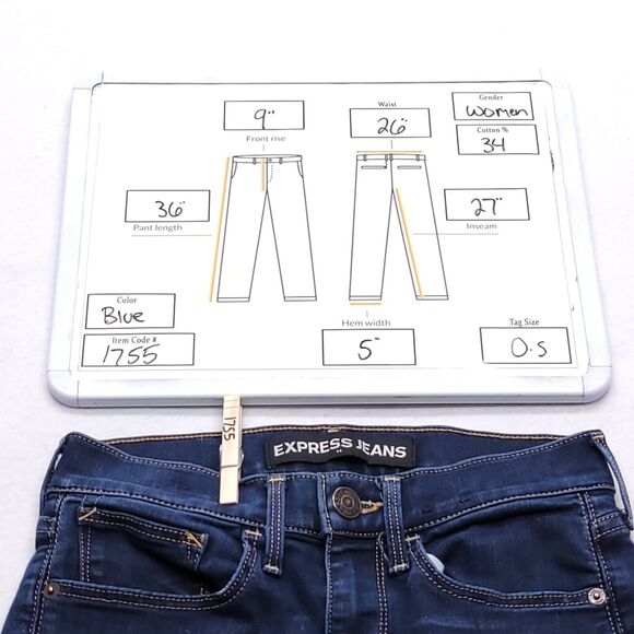 Express Supersoft Super Skinny Denim Medium Wash Jeans Womens Size 0S Blue - Picture 10 of 10